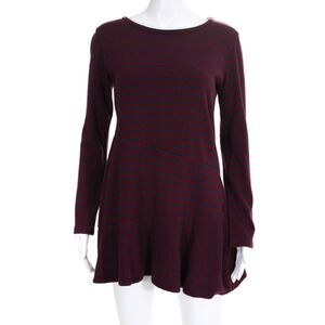 Kinly Womens Directional Stripe Ruffle Sheath Dress Red Blue Size Small 11328836